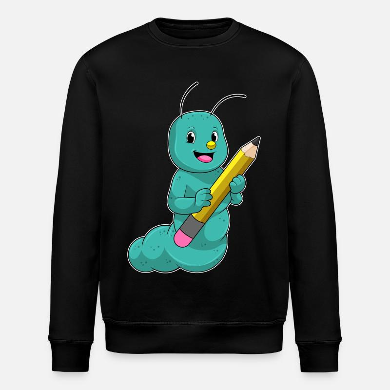 Chenille au crayon - Sweat bio ROLLER Stanley/Stella Unisexe - noir