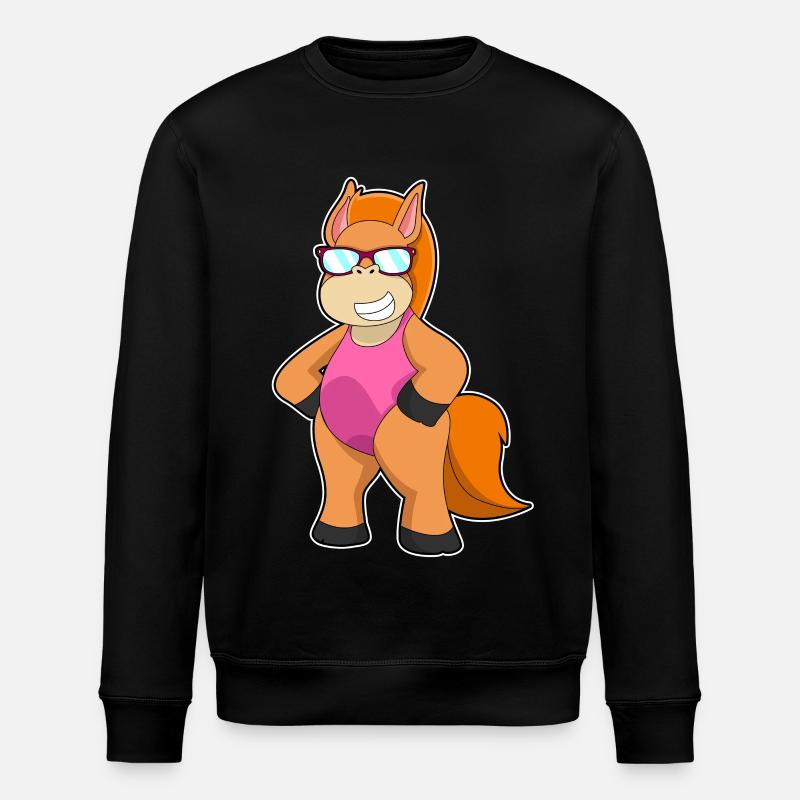 Cheval avec lunettes de soleil - Sweat bio ROLLER Stanley/Stella Unisexe - noir