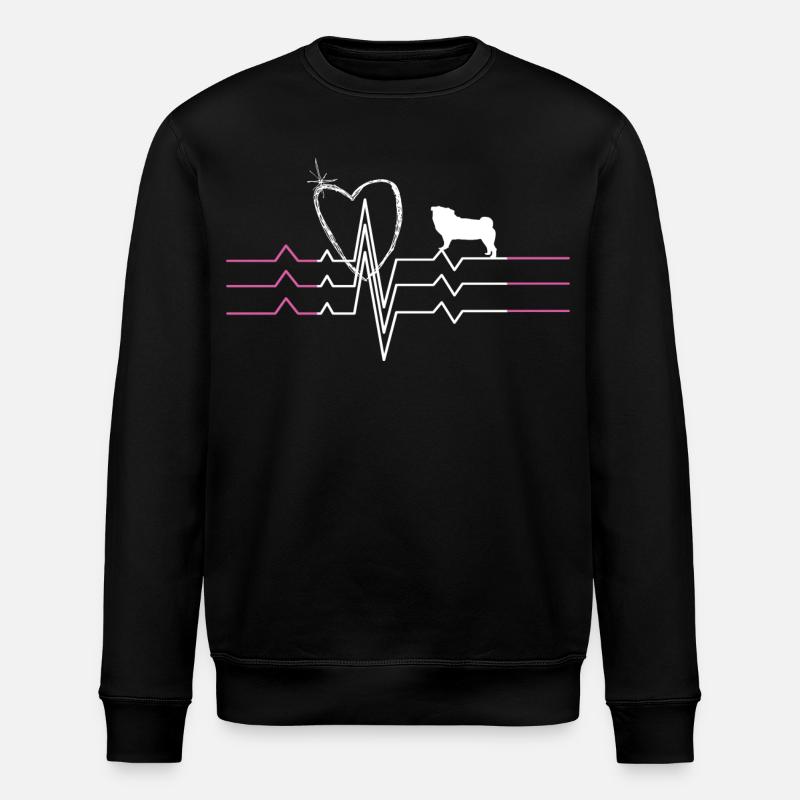 Mops Liebe - Stanley/Stella Unisex Bio-Sweatshirt ROLLER - Schwarz