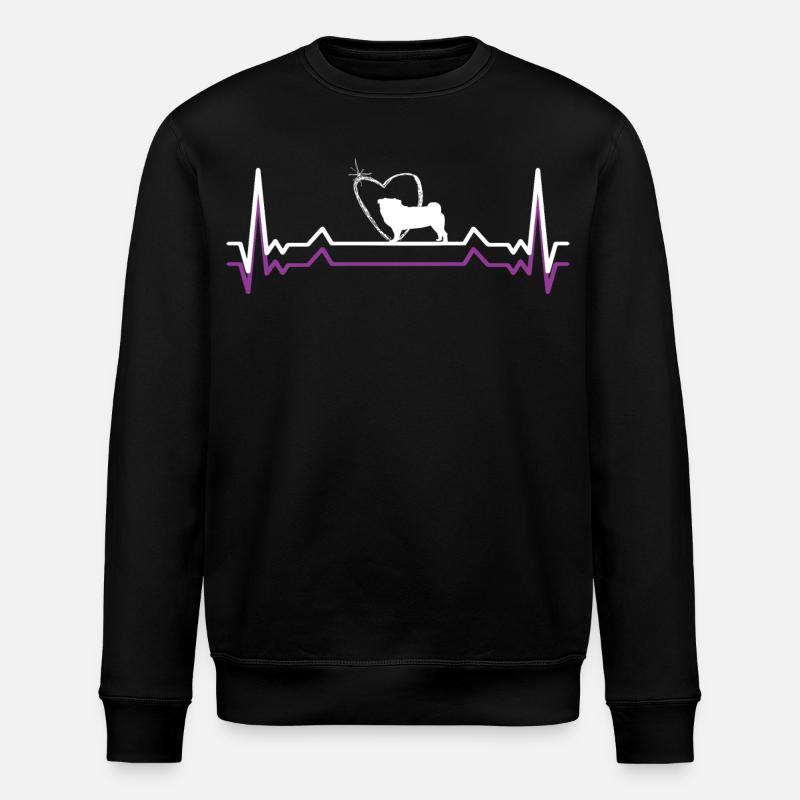 Mops Liebe - Stanley/Stella Unisex Bio-Sweatshirt ROLLER - Schwarz