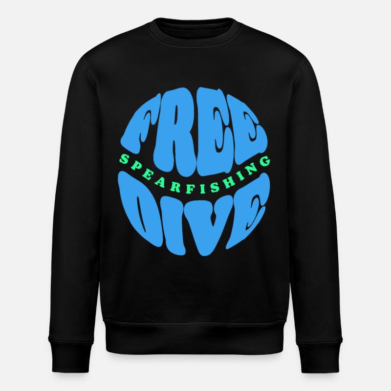 Freitauch- und Speerfischen Typografie - Stanley/Stella Unisex Bio-Sweatshirt ROLLER - Schwarz