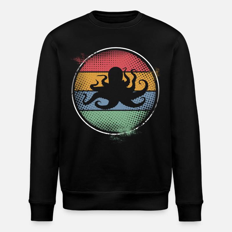 Oktopus Tintenfisch Krake Meerestier - Stanley/Stella Unisex Bio-Sweatshirt ROLLER - Schwarz