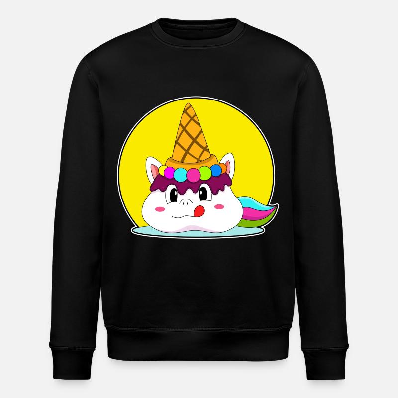 Einhorn Waffeleis - Stanley/Stella Unisex Bio-Sweatshirt ROLLER - Schwarz