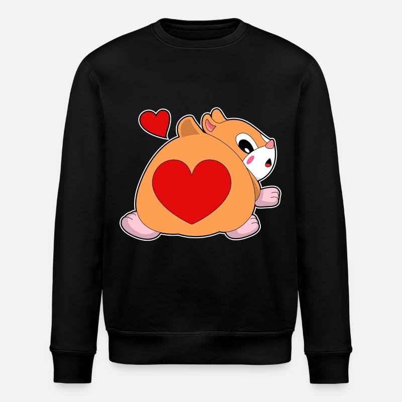Hamster avec cœur - Sweat bio ROLLER Stanley/Stella Unisexe - noir