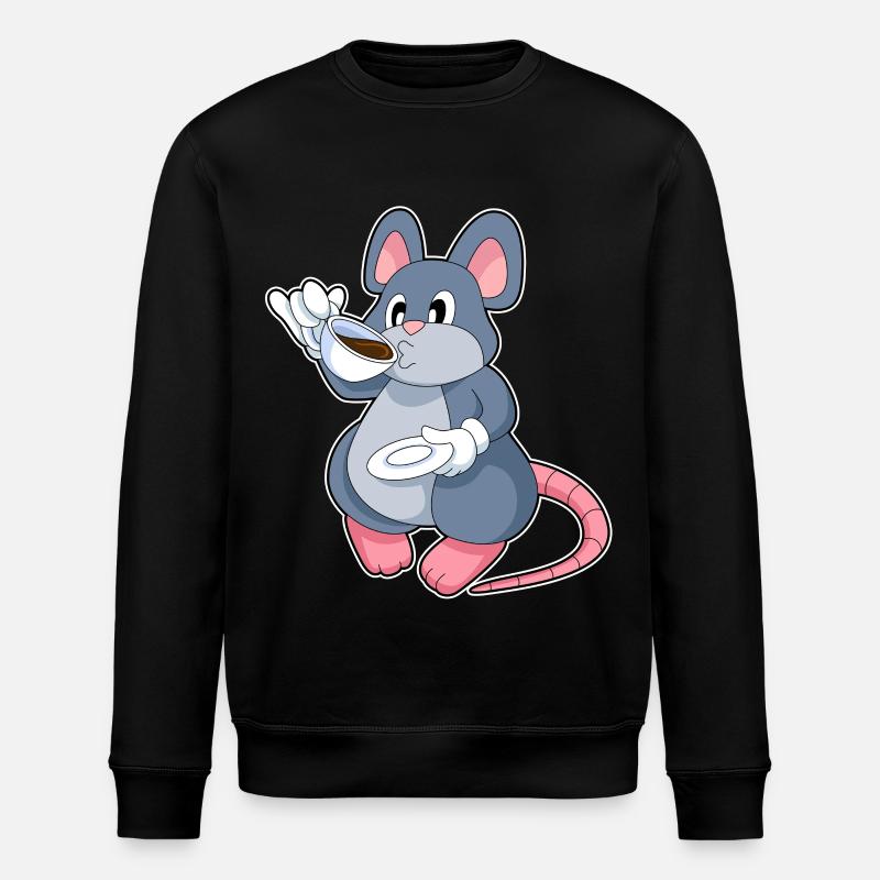 Maus Kaffee Tasse - Stanley/Stella Unisex Bio-Sweatshirt ROLLER - Schwarz