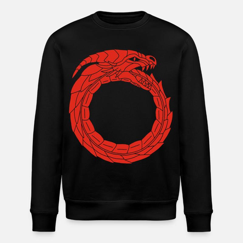 Verschlingender Roter Drache - Stanley/Stella Unisex Bio-Sweatshirt ROLLER - Schwarz