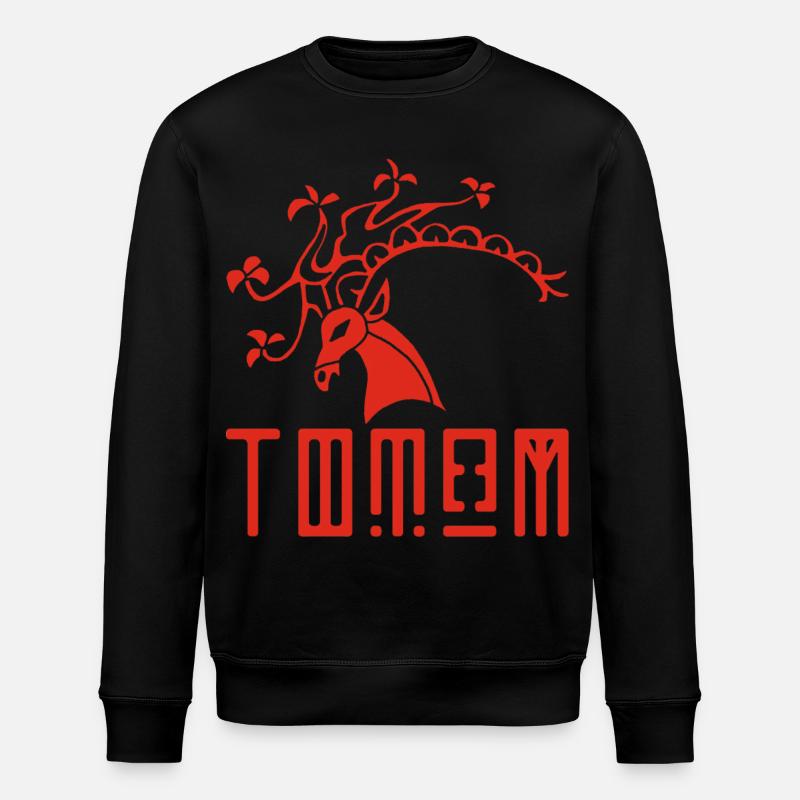 Rotwildtier-Totem - Stanley/Stella Unisex Bio-Sweatshirt ROLLER - Schwarz