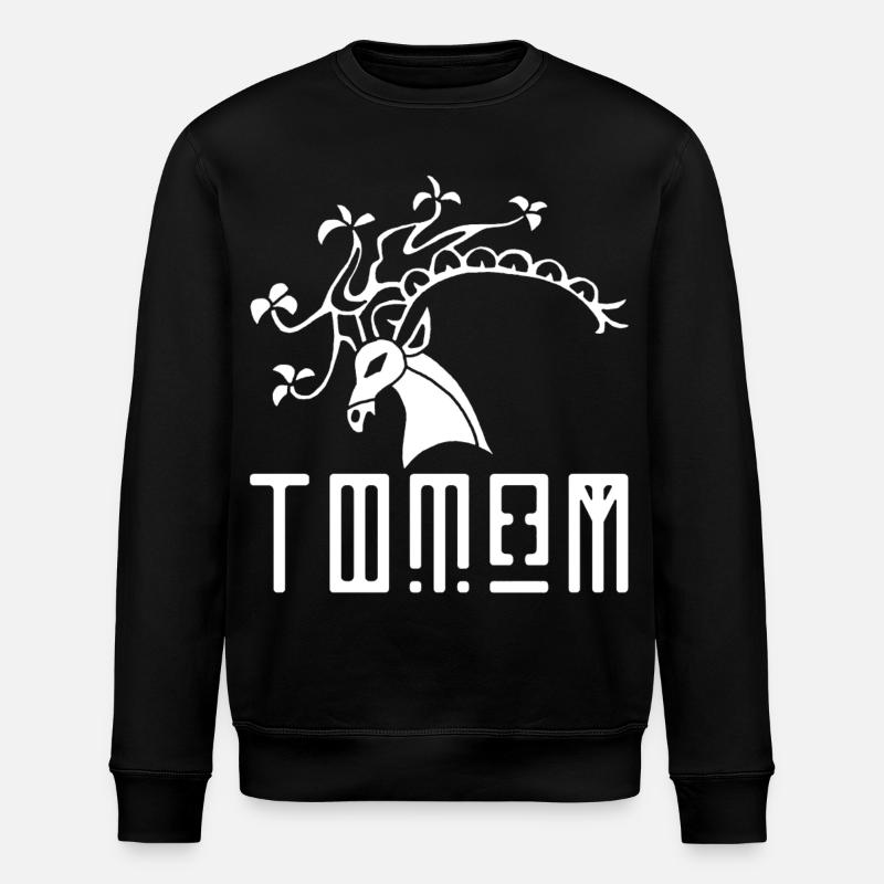 Cerf blanc animal totem - Sweat bio ROLLER Stanley/Stella Unisexe - noir