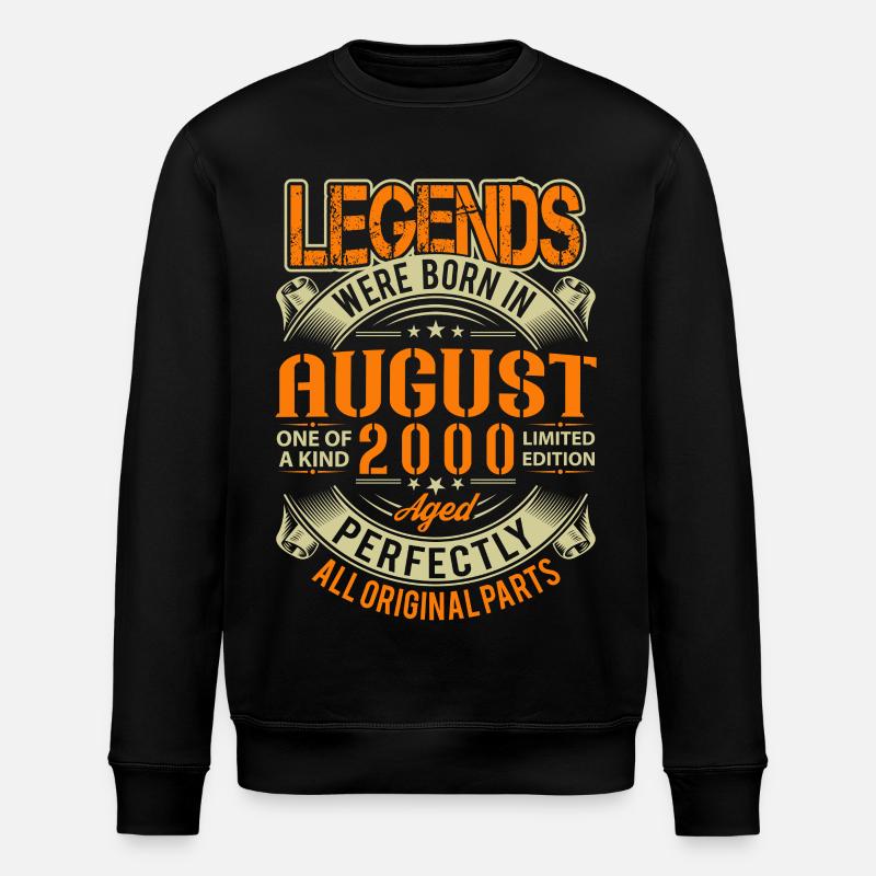 Légende d’anniversaire d’août 2000 - Sweat bio ROLLER Stanley/Stella Unisexe - noir