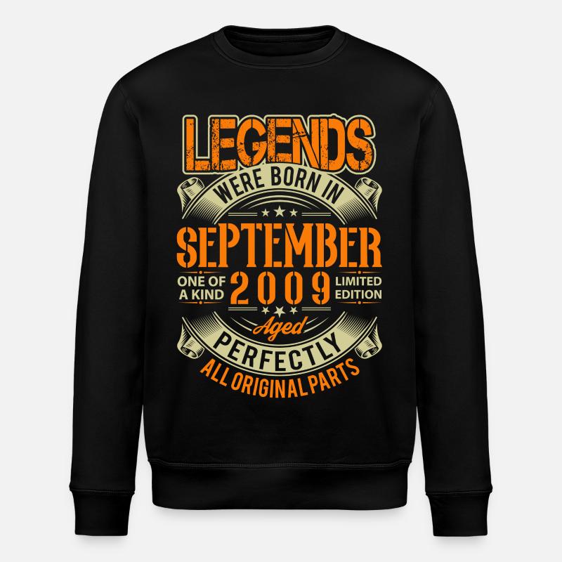 Légende d’anniversaire de septembre 2009 - Sweat bio ROLLER Stanley/Stella Unisexe - noir