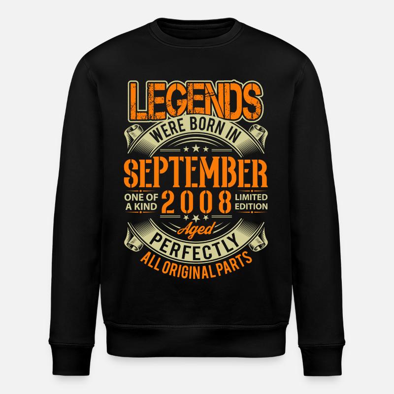 Légende d’anniversaire de septembre 2008 - Sweat bio ROLLER Stanley/Stella Unisexe - noir