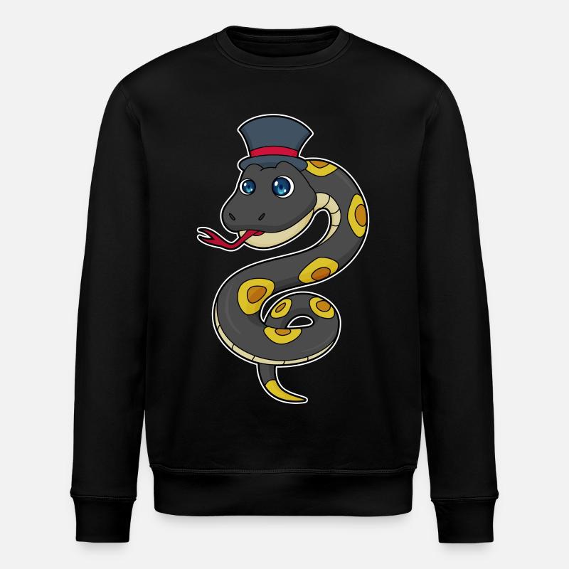 Schlange mit Hut - Stanley/Stella Unisex Bio-Sweatshirt ROLLER - Schwarz