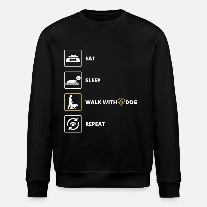 Walking my dog - Gassi - Stanley/Stella ROLLER Unisex Organic Sweatshirt - black