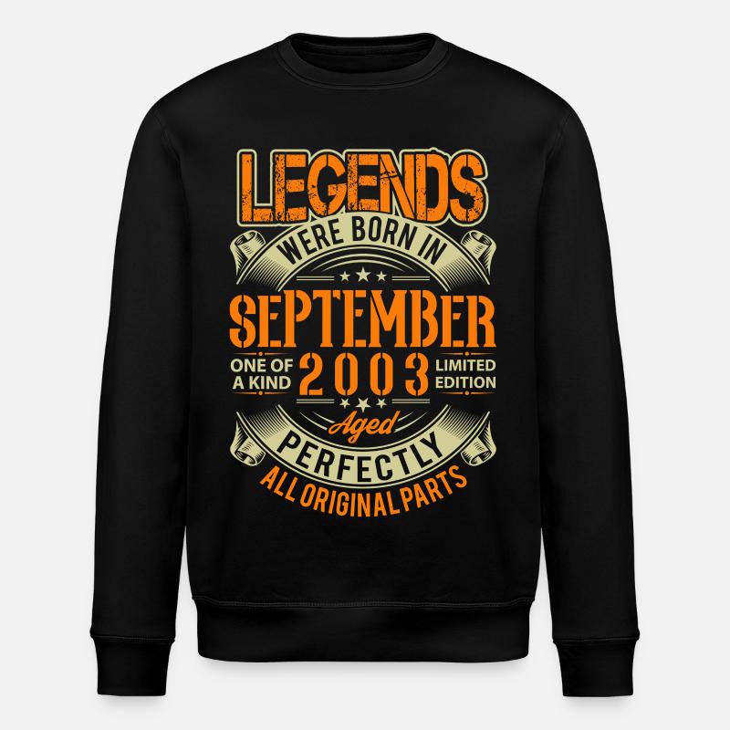 2003 Septembre Légende d’anniversaire - Sweat bio ROLLER Stanley/Stella Unisexe - noir