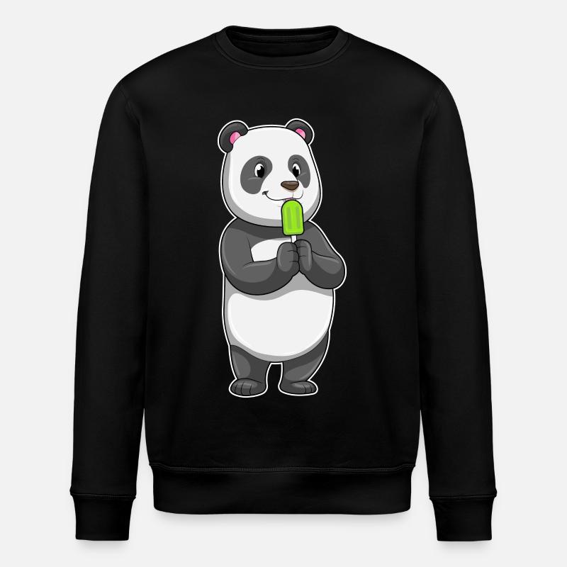 Panda Popsicles - Stanley/Stella ROLLER Unisex Organic Sweatshirt - black