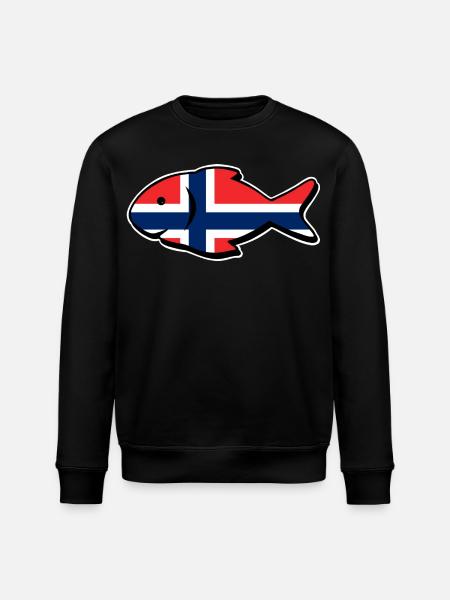 Norway Fishing Fish Angler Fishing - Stanley/Stella ROLLER Unisex Organic Sweatshirt - black
