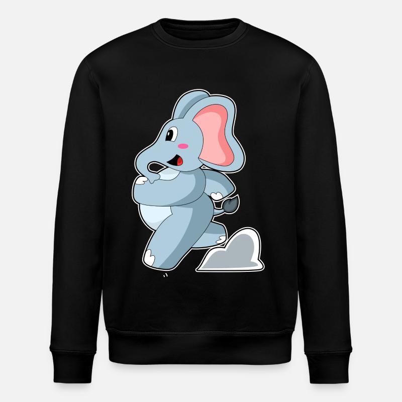 Elefant als Jogger - Stanley/Stella Unisex Bio-Sweatshirt ROLLER - Schwarz