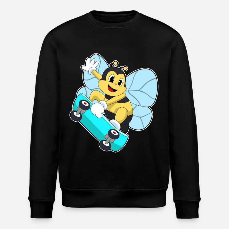 Skateboard Bee Skateur - Sweat bio ROLLER Stanley/Stella Unisexe - noir