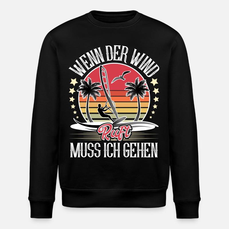 Windsurfen Windsurfer Windsurf - Stanley/Stella Unisex Bio-Sweatshirt ROLLER - Schwarz