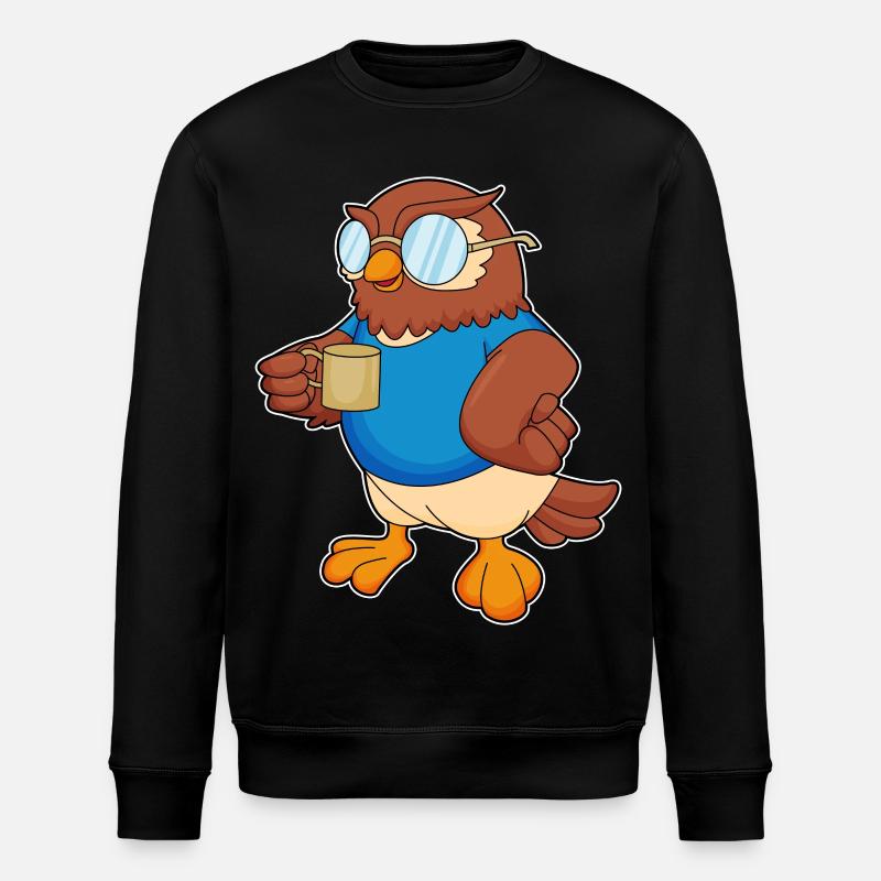 Eule Becher - Stanley/Stella Unisex Bio-Sweatshirt ROLLER - Schwarz