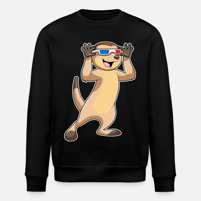 Suricates avec lunettes - Sweat bio ROLLER Stanley/Stella Unisexe - noir