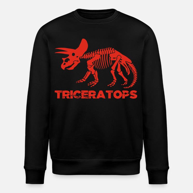 Squelette de tricératops rouge - Sweat bio ROLLER Stanley/Stella Unisexe - noir