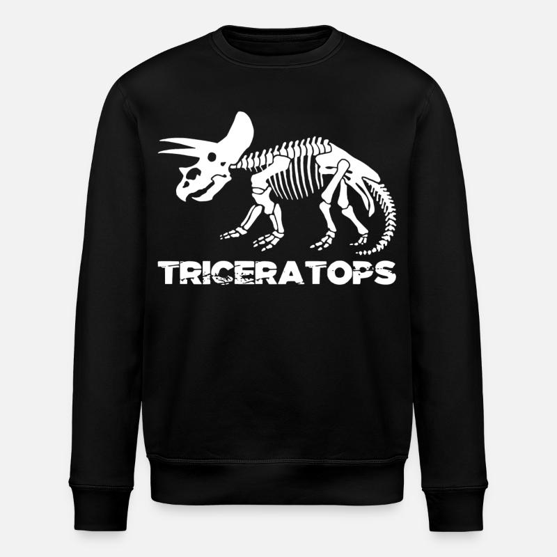 Squelette de tricératops blanc - Sweat bio ROLLER Stanley/Stella Unisexe - noir