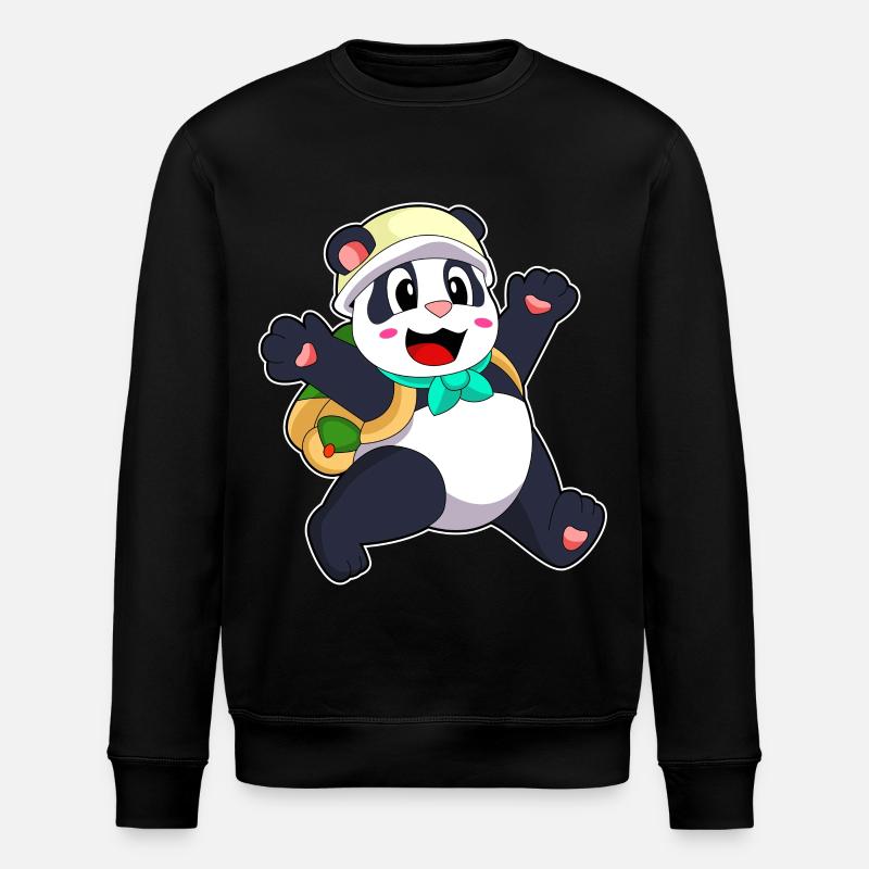 Panda en tant qu’étudiant - Sweat bio ROLLER Stanley/Stella Unisexe - noir