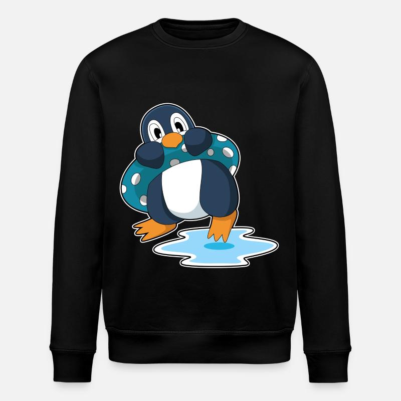 Pinguin Schwimmen Schwimmring Sommer - Stanley/Stella Unisex Bio-Sweatshirt ROLLER - Schwarz