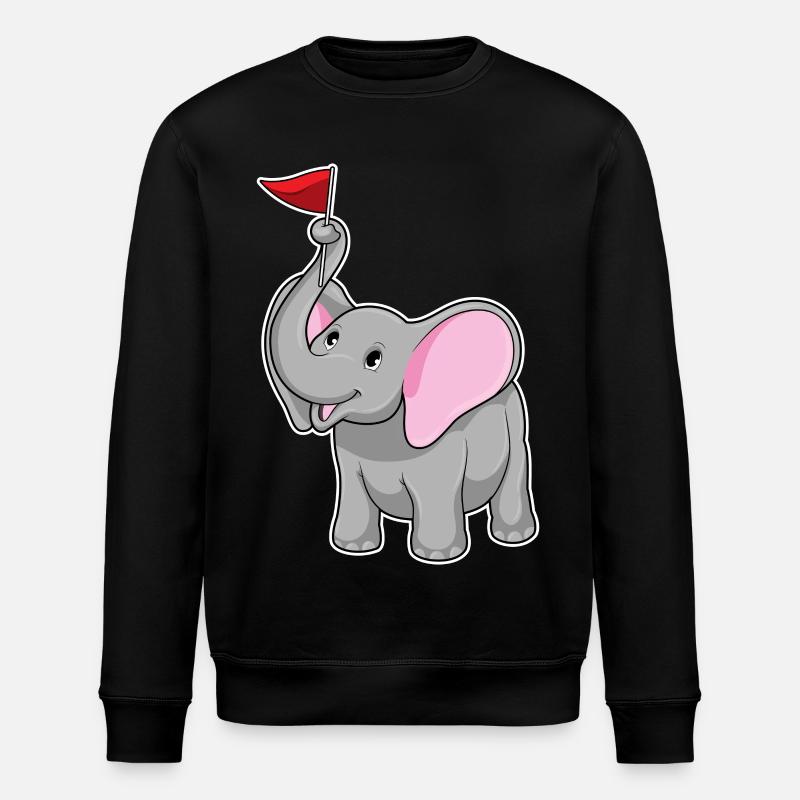 Éléphant avec drapeau - Sweat bio ROLLER Stanley/Stella Unisexe - noir