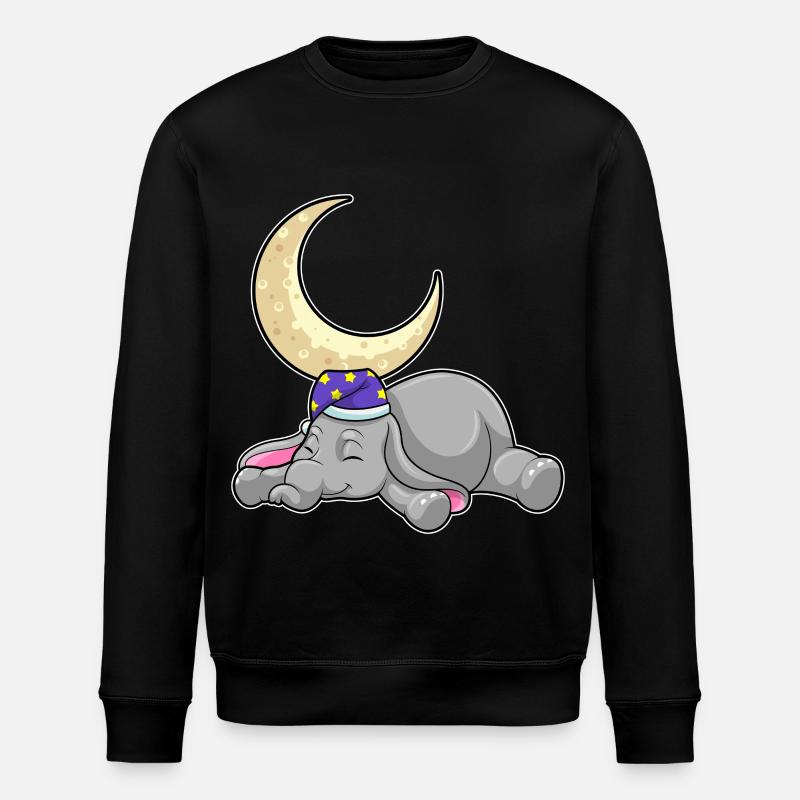 Elefant Mond - Stanley/Stella Unisex Bio-Sweatshirt ROLLER - Schwarz