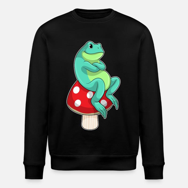 Grenouille au champignon - Sweat bio ROLLER Stanley/Stella Unisexe - noir