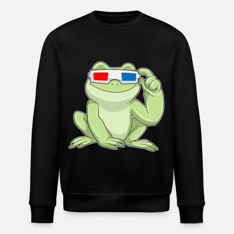 Frog Glasses - Stanley/Stella ROLLER Unisex Organic Sweatshirt - black