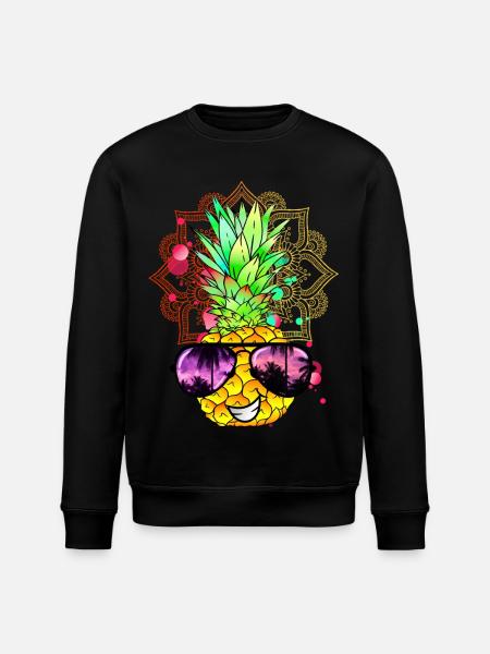 Pineapple Mandala - Stanley/Stella ROLLER Unisex Organic Sweatshirt - black
