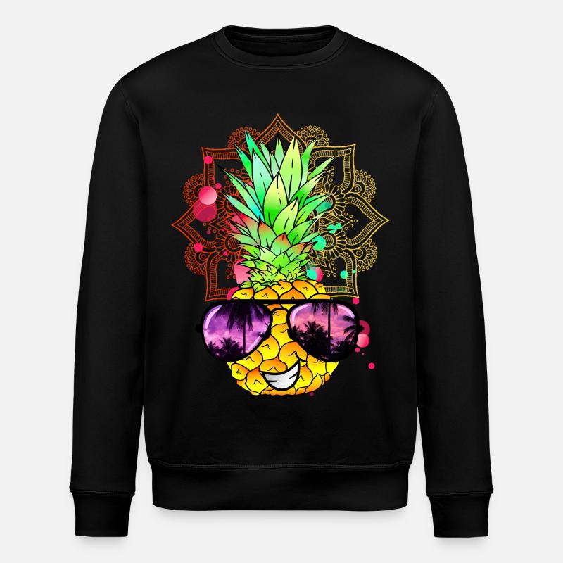 Pineapple Mandala - Stanley/Stella ROLLER Unisex Organic Sweatshirt - black
