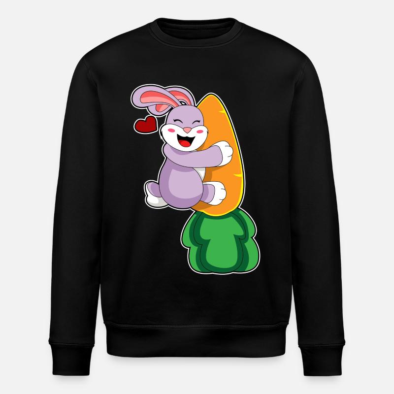 Bunny Carrot - Stanley/Stella ROLLER Unisex Organic Sweatshirt - black