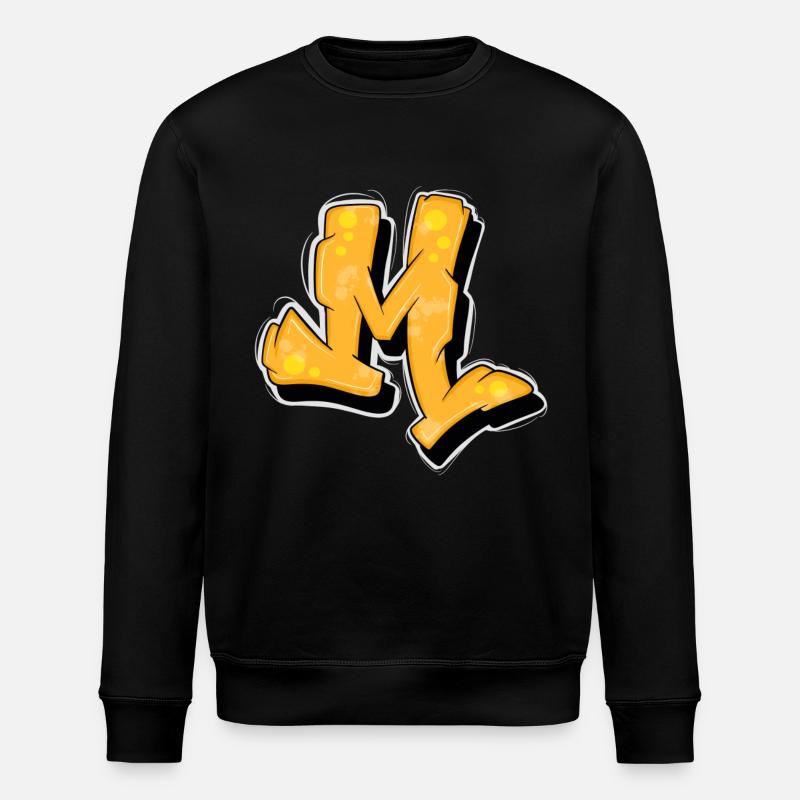 Yellow Graffiti Initials Logo. - Stanley/Stella ROLLER Unisex Organic Sweatshirt - black