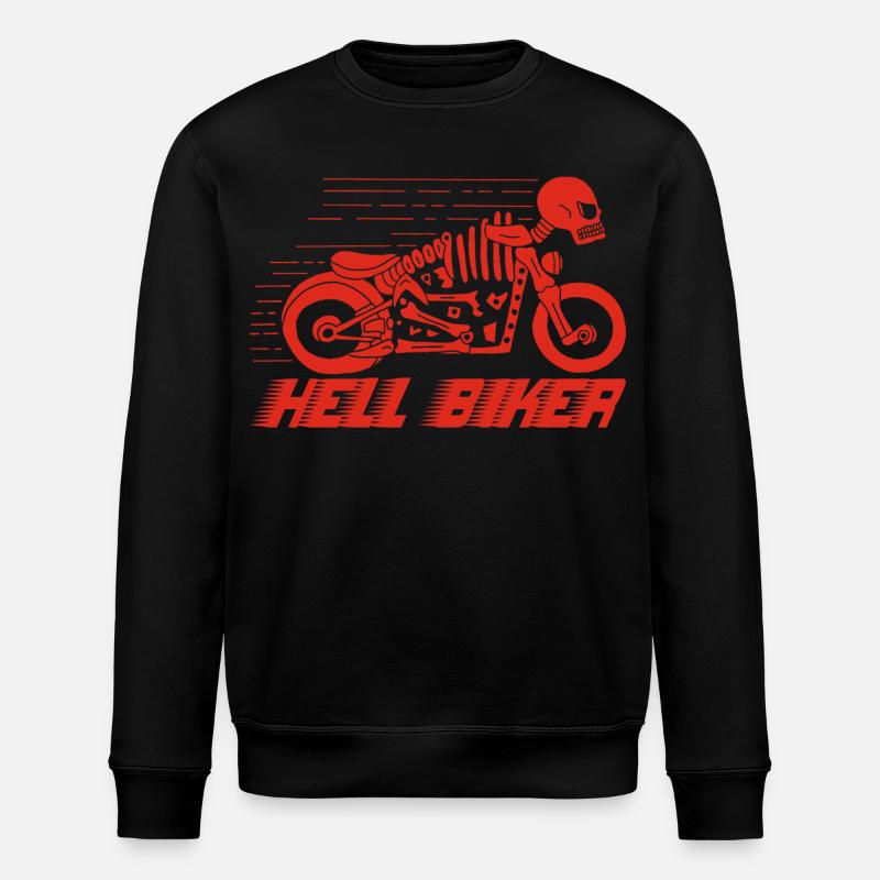 Rotes Skelett Motorrad - Stanley/Stella Unisex Bio-Sweatshirt ROLLER - Schwarz