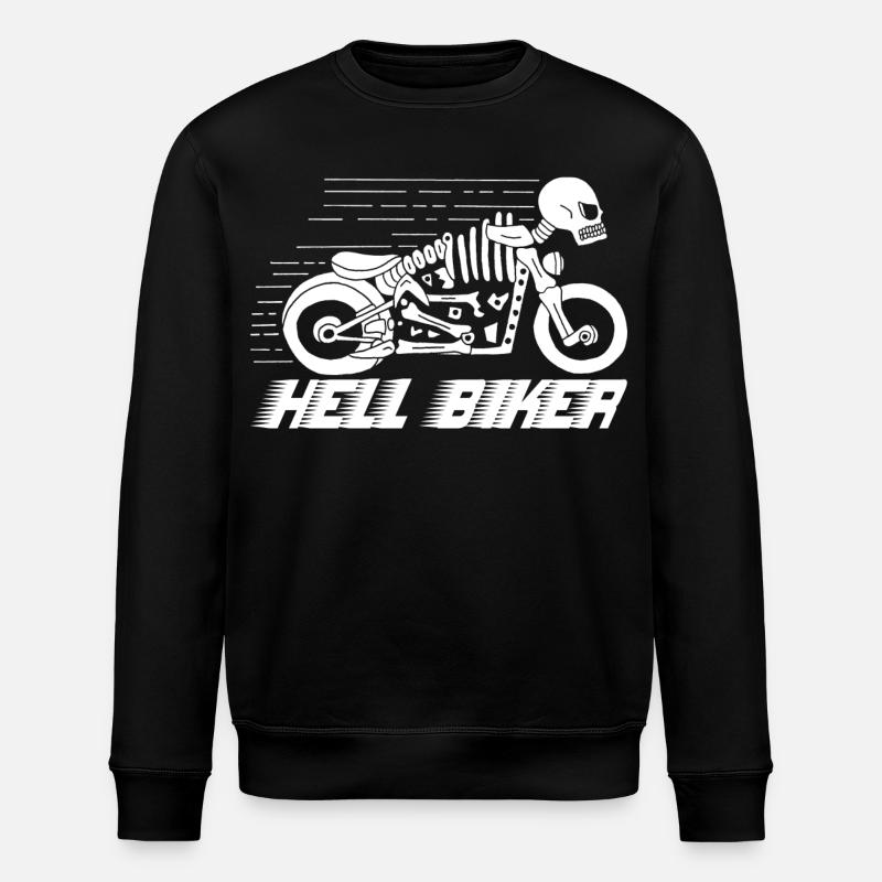 Motorcycle skeleton white - Stanley/Stella ROLLER Unisex Organic Sweatshirt - black
