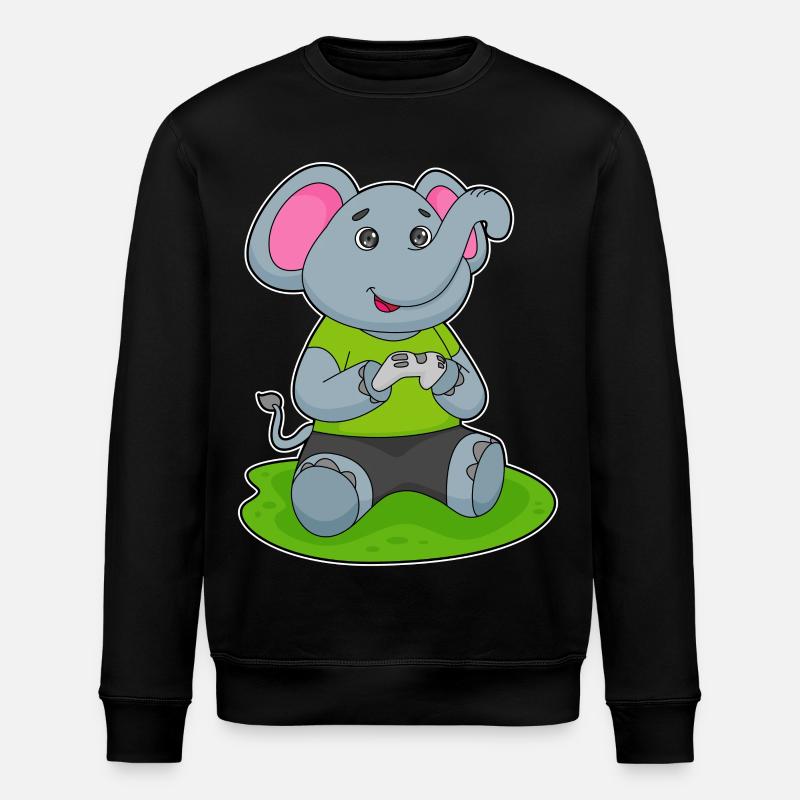 Elefant Gamer Controller - Stanley/Stella Unisex Bio-Sweatshirt ROLLER - Schwarz