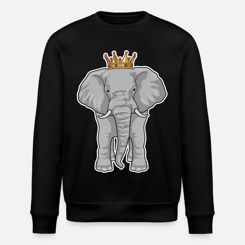 Elefant Krone - Stanley/Stella Unisex Bio-Sweatshirt ROLLER - Schwarz