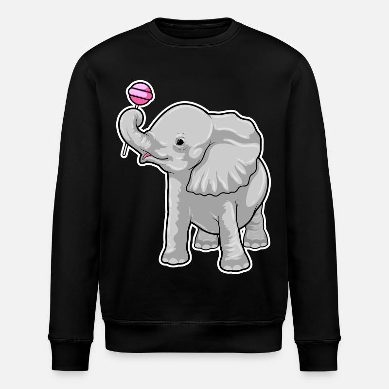 Elephant lollipops - Stanley/Stella ROLLER Unisex Organic Sweatshirt - black