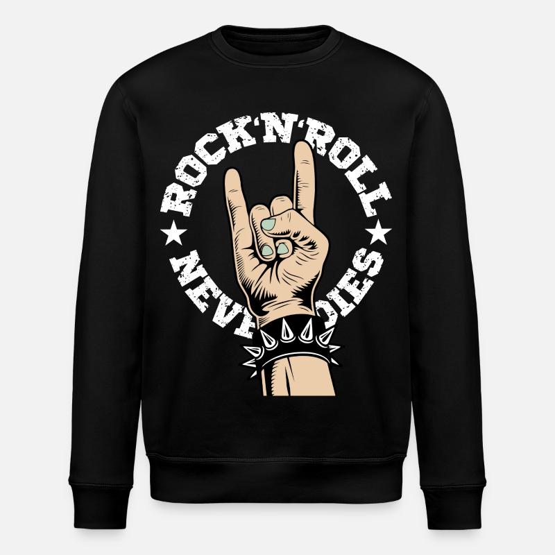 Rock'N'Roll Never Dies - Sweat bio ROLLER Stanley/Stella Unisexe - noir