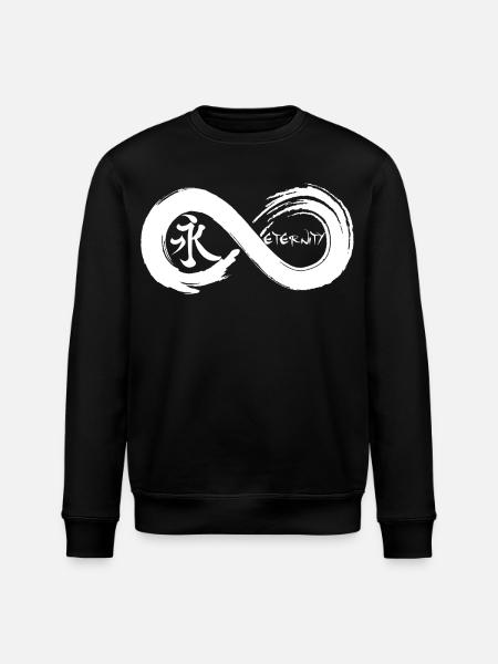 Oändlig symbol och evighet på japanska (vit) - Ekologisk sweatshirt ROLLER unisex från Stanley/Stella - svart