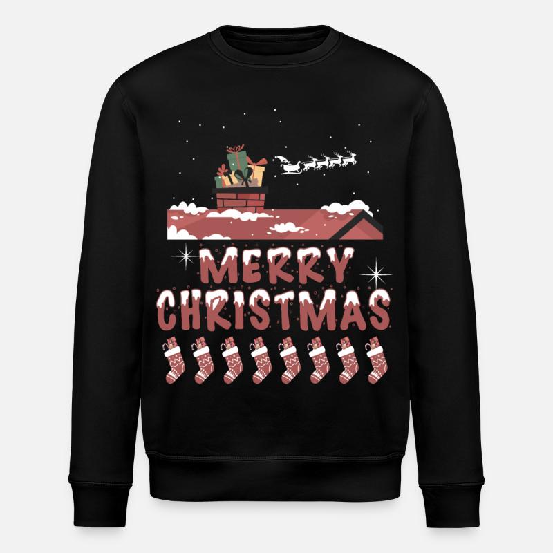 Frohes Fest zu Hause - Stanley/Stella Unisex Bio-Sweatshirt ROLLER - Schwarz