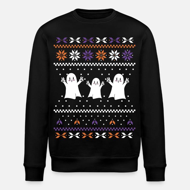 Three Sweet Ghosts - Stanley/Stella ROLLER Unisex Organic Sweatshirt - black