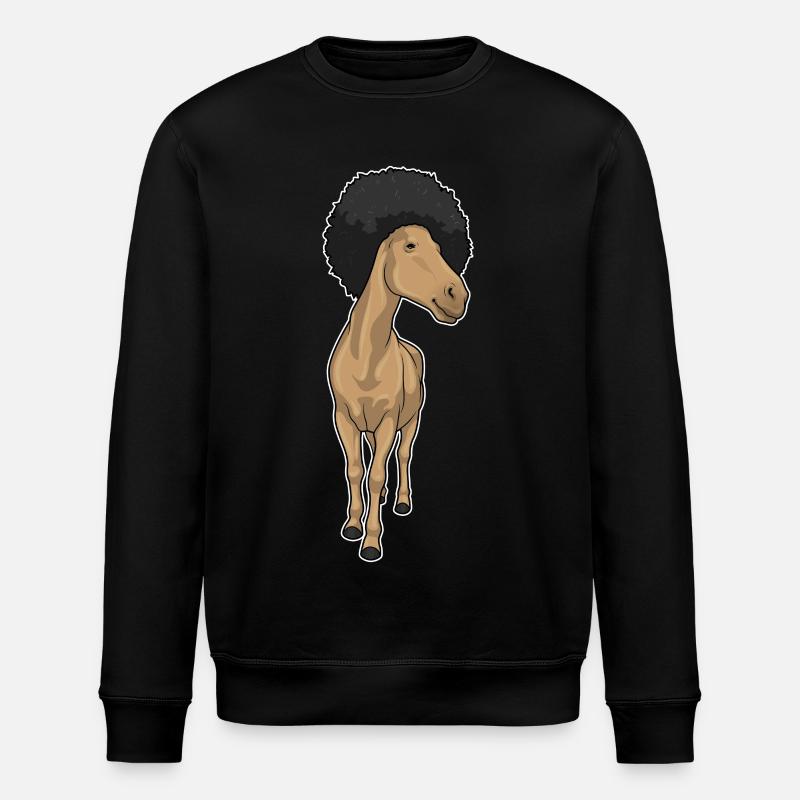 Pferd Afro - Stanley/Stella Unisex Bio-Sweatshirt ROLLER - Schwarz