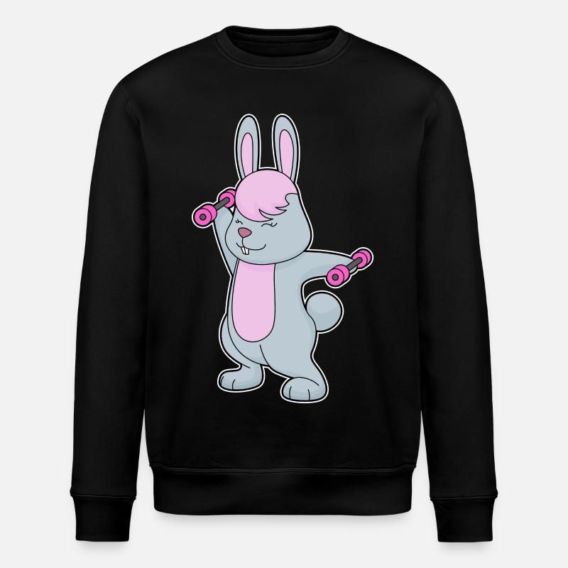 Culturisme Bunny Bodybuilder Haltères - Sweat bio ROLLER Stanley/Stella Unisexe - noir