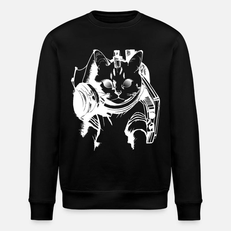 DJ Chat en blanc - Sweat bio ROLLER Stanley/Stella Unisexe - noir