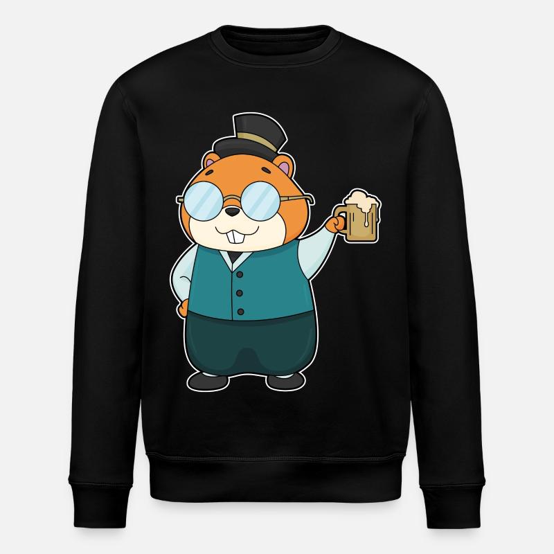 Bière Hamster - Sweat bio ROLLER Stanley/Stella Unisexe - noir